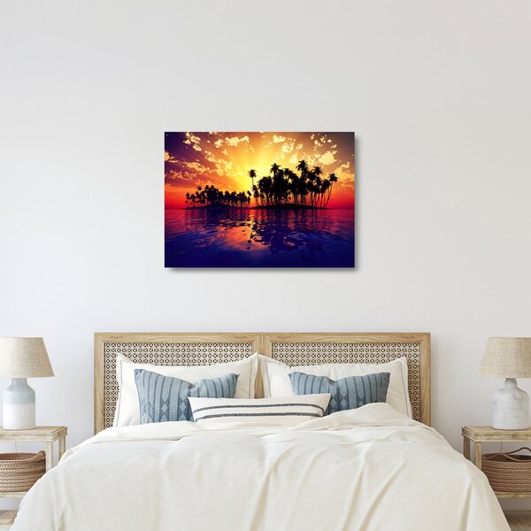 Egy sziget képe naplementekor (üvegen) (70x50 cm)