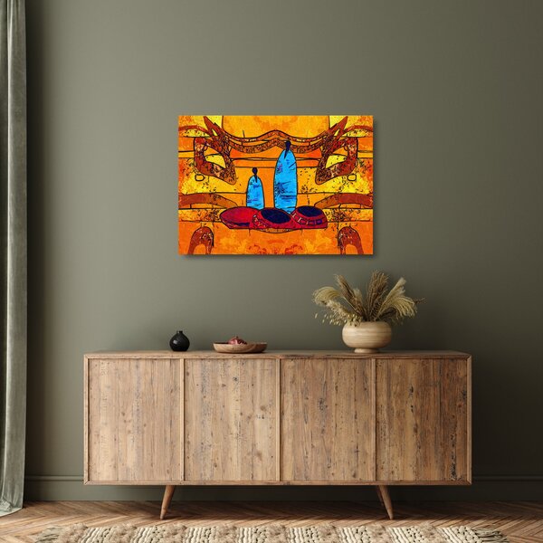 Kép - Ősi festészet (üvegen) (70x50 cm)