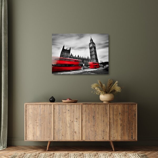 Kép - a Parlament londoni házai (üvegen) (70x50 cm)
