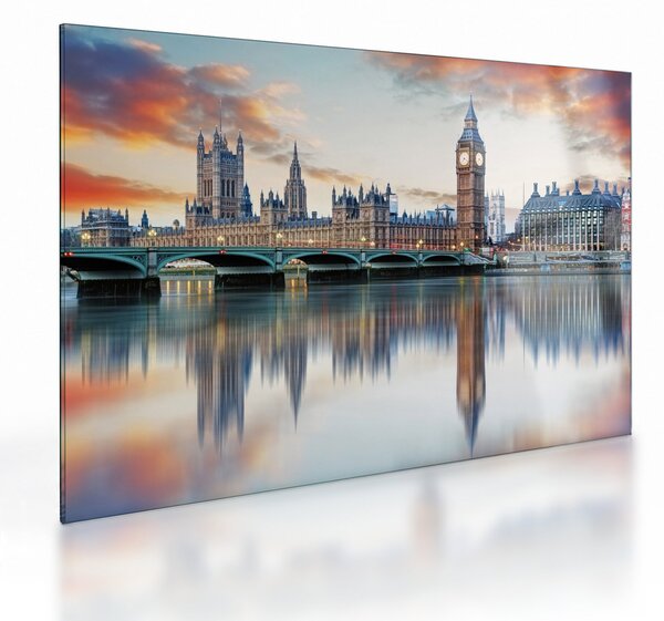 Kép - a Parlament londoni házai (üvegen) (70x50 cm)