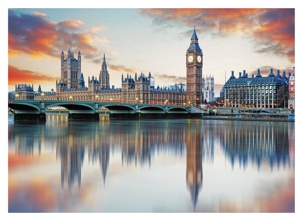 Kép - a Parlament londoni házai (üvegen) (70x50 cm)