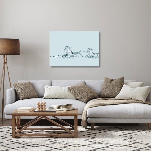 Kép - Vízcseppekből álló lovak (üvegen) (70x50 cm)