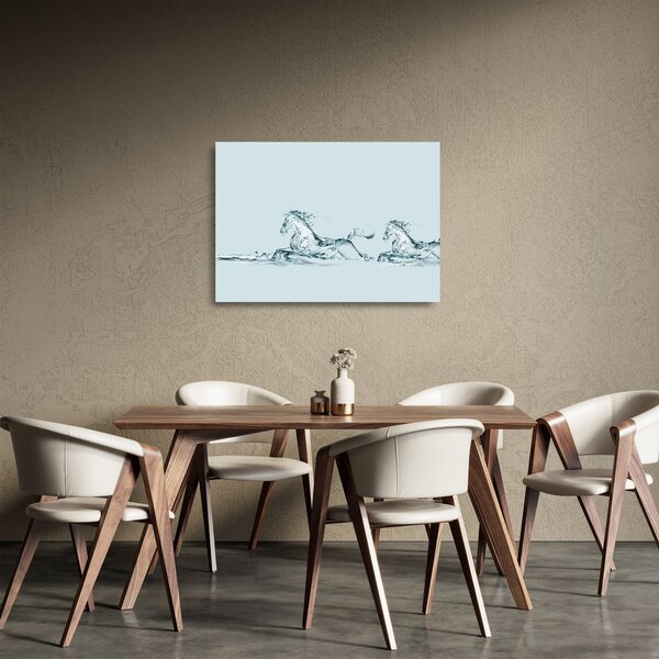 Kép - Vízcseppekből álló lovak (üvegen) (70x50 cm)