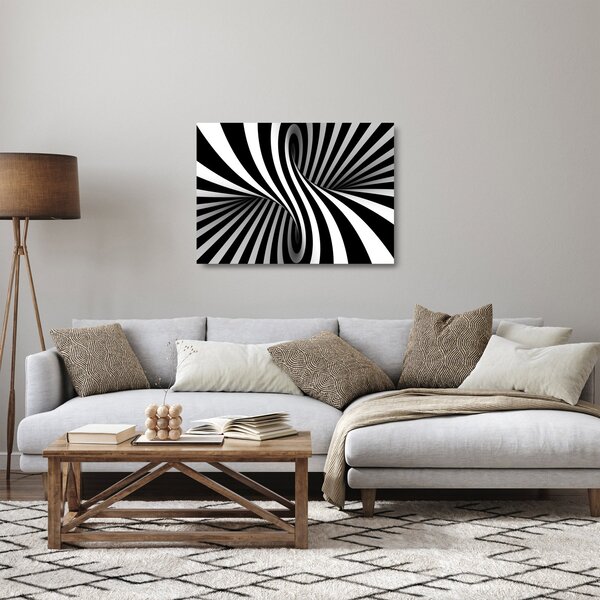 Absztrakt kép zebra csíkokkal (üvegen) (70x50 cm)