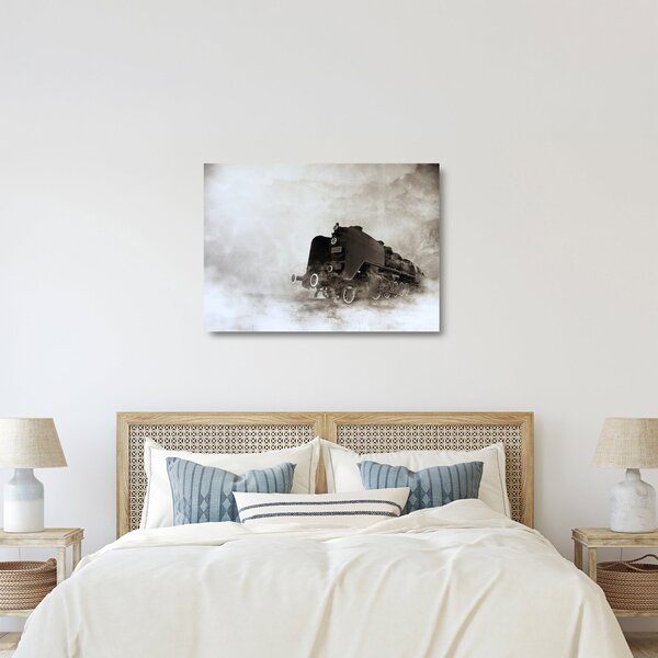 Kép - Vonat a ködben (üvegen) (70x50 cm)