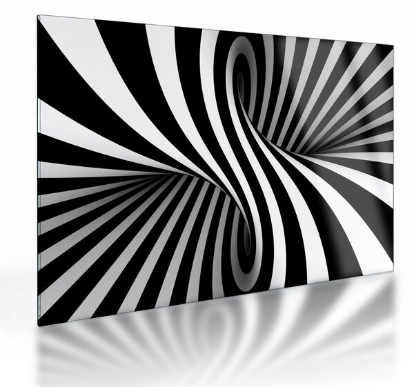 Absztrakt kép zebra csíkokkal (üvegen) (70x50 cm)