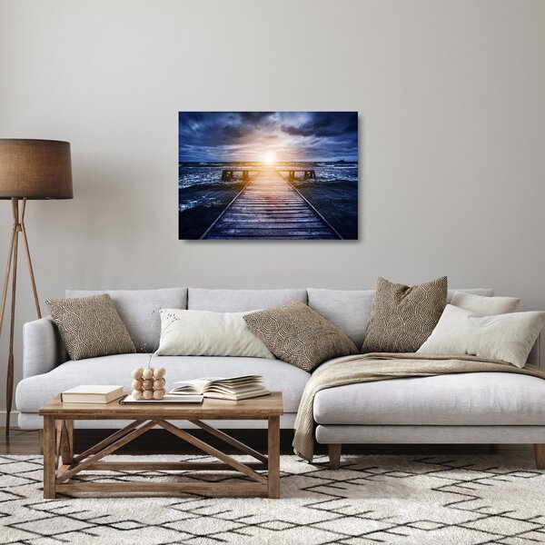 A móló képe nappal (üvegen) (70x50 cm)