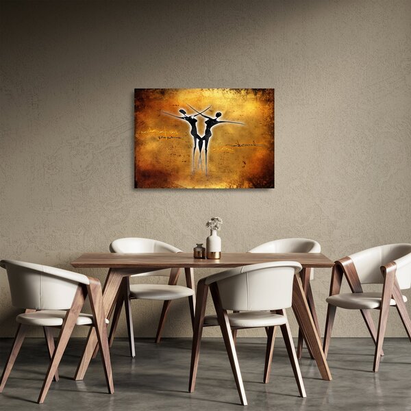 Festmény képe egy táncoló párról (üvegen) (70x50 cm)