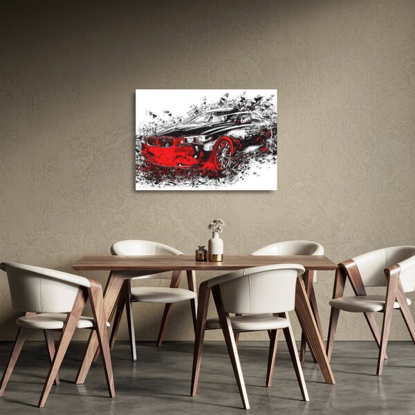 Kép - Festett autó akció közben (üvegen) (70x50 cm)