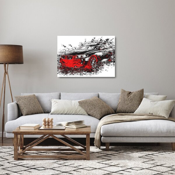 Kép - Festett autó akció közben (üvegen) (70x50 cm)