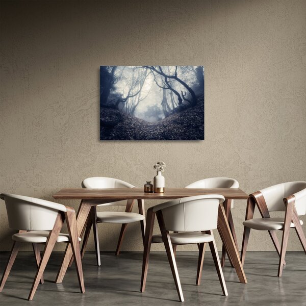 Kép - Erdő a ködben (üvegen) (70x50 cm)