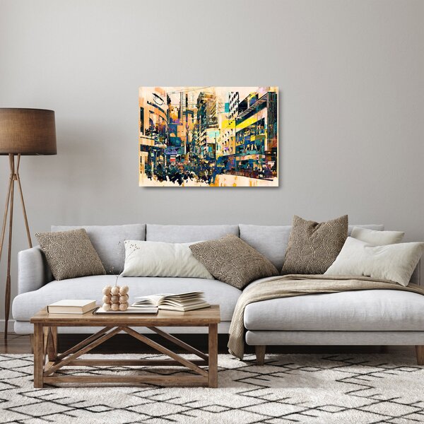 Kép - Festett absztrakció (üvegen) (70x50 cm)