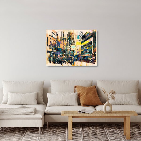 Kép - Festett absztrakció (üvegen) (70x50 cm)
