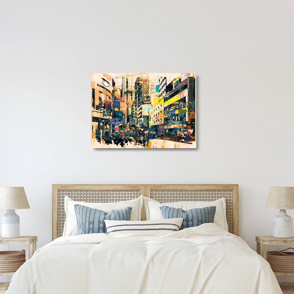 Kép - Festett absztrakció (üvegen) (70x50 cm)