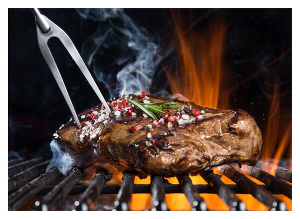 Egy sült steak képe (üvegen) (70x50 cm)