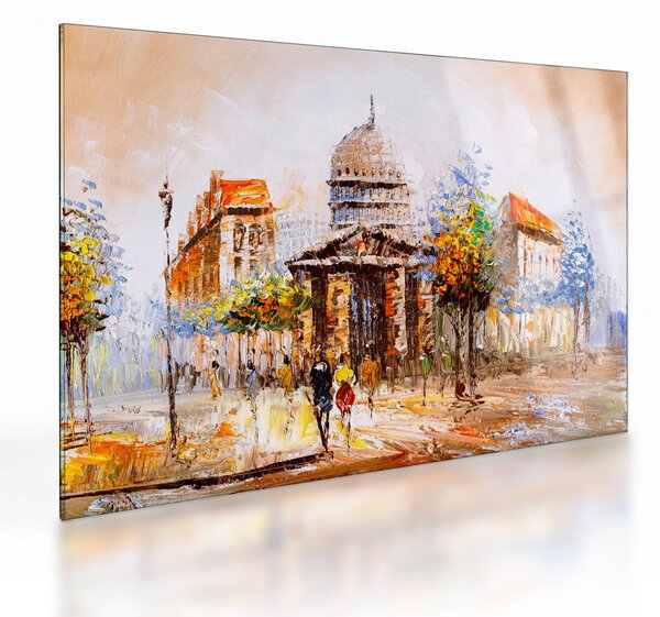 Kép - Festett városi emlékmű (üvegen) (70x50 cm)