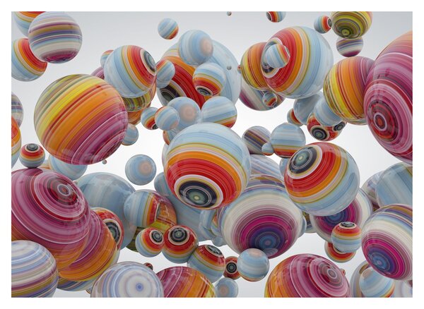 Festett gömbök képe (üvegen) (70x50 cm)