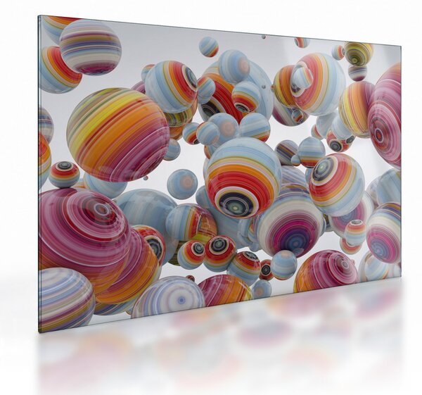 Festett gömbök képe (üvegen) (70x50 cm)