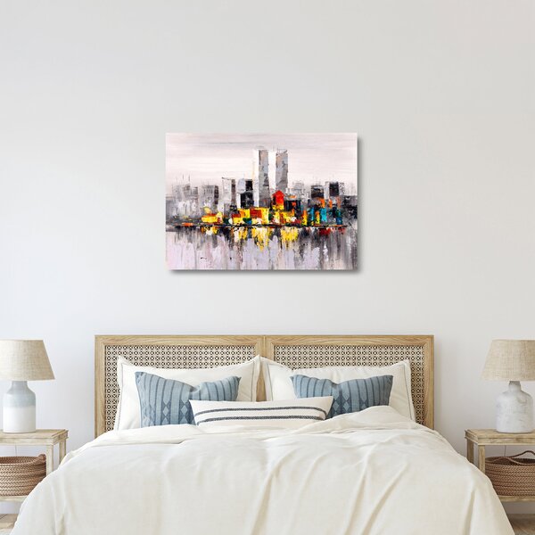 Kép - A nagyváros festménye (üvegen) (70x50 cm)