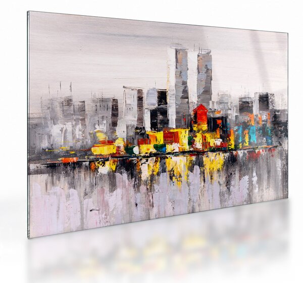 Kép - A nagyváros festménye (üvegen) (70x50 cm)