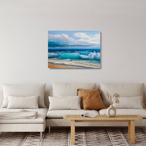 Kép - tengeri hullámok (üvegen) (70x50 cm)