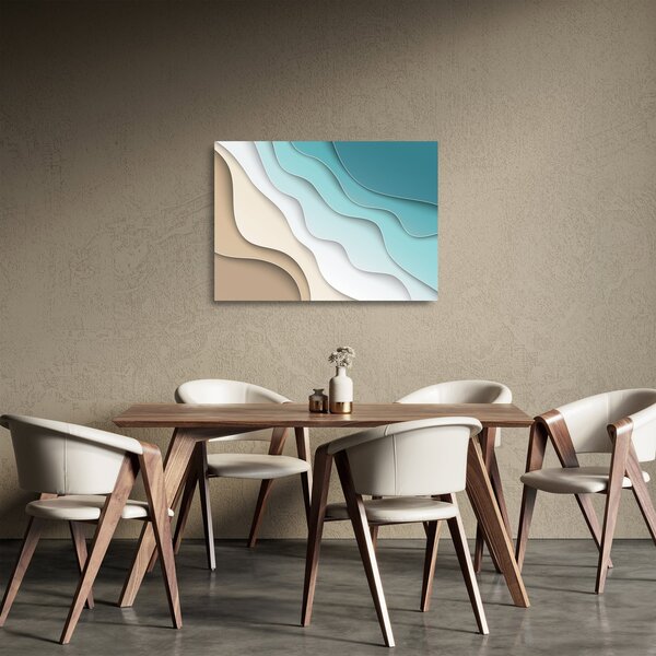 Absztrakt kép a tenger partján (üvegen) (70x50 cm)