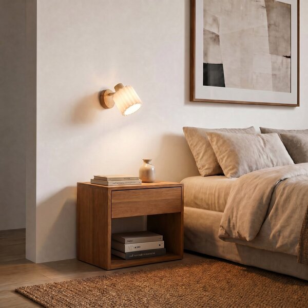 Fali Lámpa Lindby, Shiloh, dimmable, Fa, Nappali, Szövet / Textília, Modern