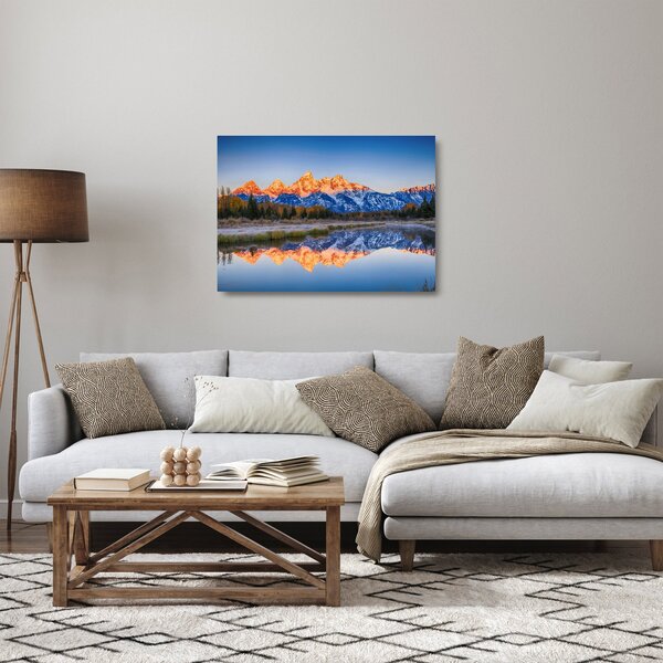 A havas hegycsúcsok képe (üvegen) (70x50 cm)