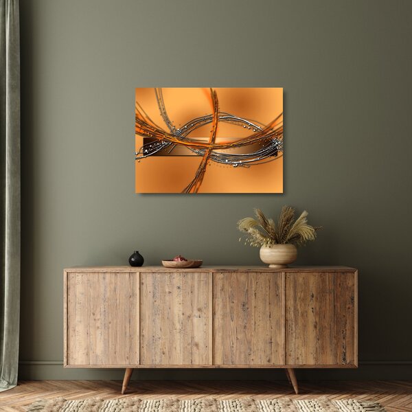 Absztrakt kép (üvegen) (70x50 cm)