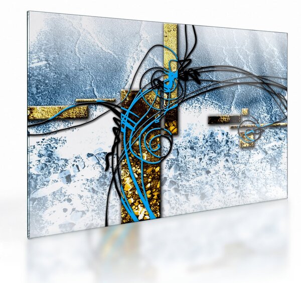 Absztrakt kép (üvegen) (70x50 cm)