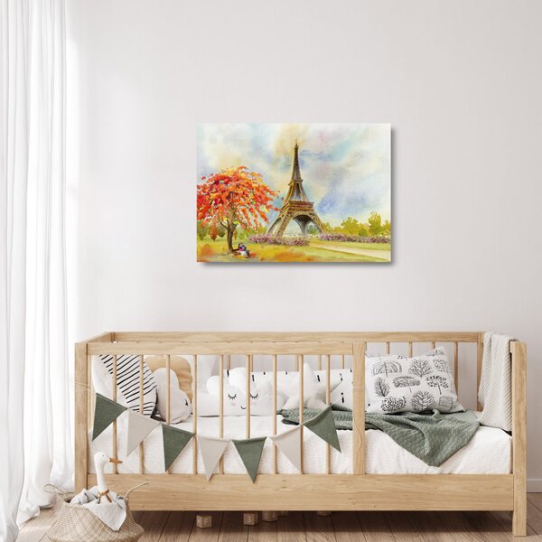 Festett kép az Eiffel-torony (üvegen) (70x50 cm)