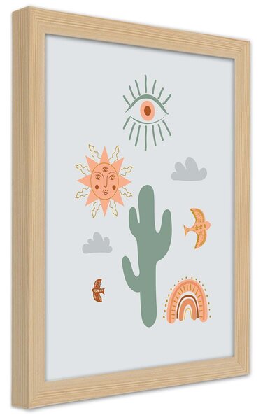 Gario Poszter Varázslatos kaktusz A keret színe: Természetes, Méret: 30 x 45 cm