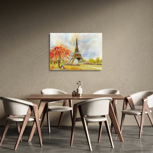 Festett kép az Eiffel-torony (üvegen) (70x50 cm)
