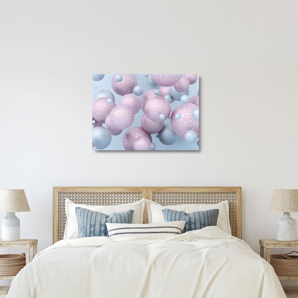 Absztrakt kép - Pasztell gömbök (üvegen) (70x50 cm)