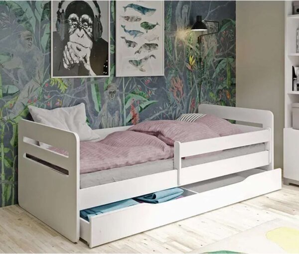 Kocot Kids Tomi Ifjúsági ágy ágyneműtartóval és matraccal #fehér 