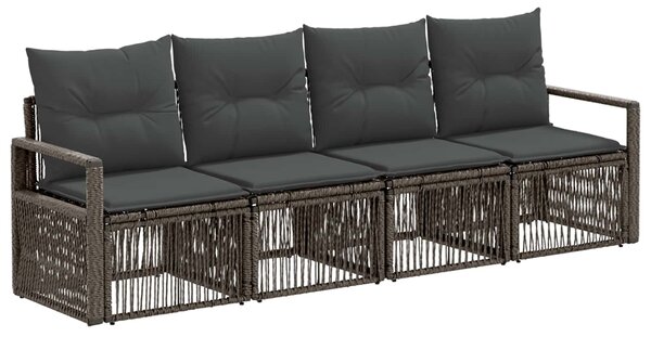 Kerti Kanapé Szett 4 pcs Szürke polirattan