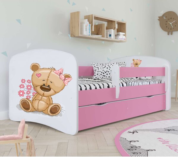 Kocot Kids Babydreams Ifjúsági ágy ágyneműtartóval - Maci virágok