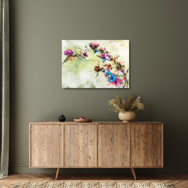 Kép - Virág festménye (üvegen) (70x50 cm)