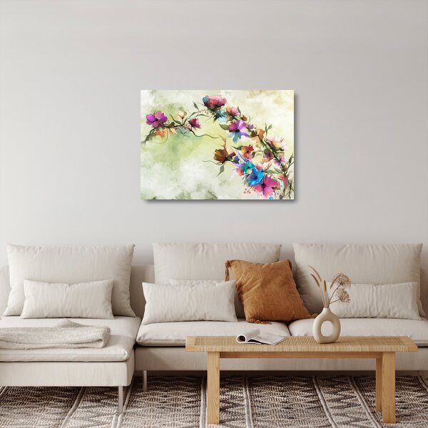 Kép - Virág festménye (üvegen) (70x50 cm)