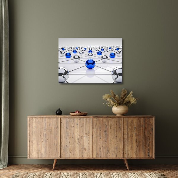 Összekapcsolt gömbök képe (üvegen) (70x50 cm)