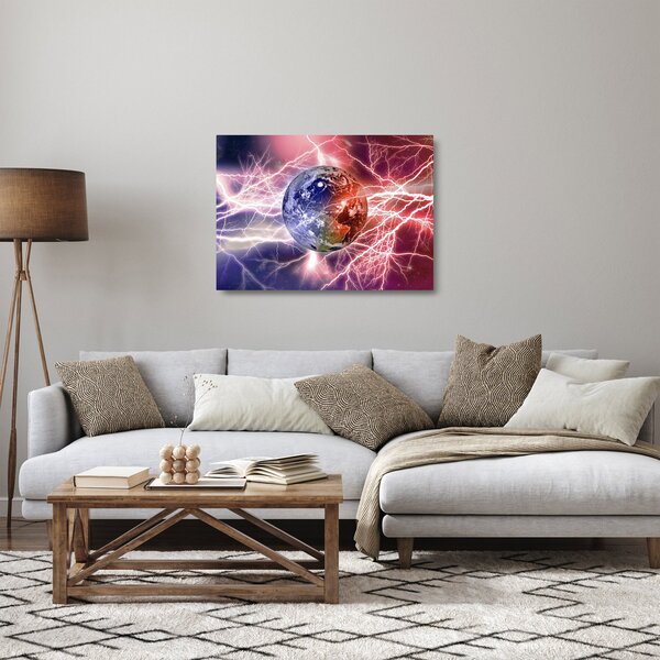 Kép - Földgolyó az áram alatt (üvegen) (70x50 cm)