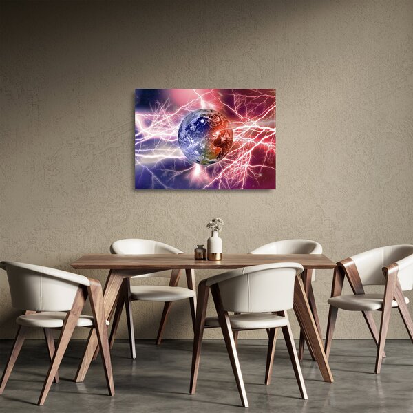 Kép - Földgolyó az áram alatt (üvegen) (70x50 cm)