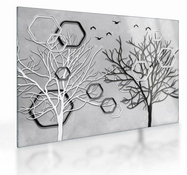 Absztrakt kép a fák (üvegen) (70x50 cm)