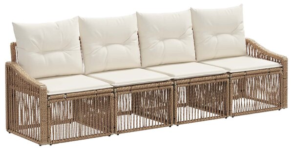 Kerti Kanapé Szett 4 pcs Bézs polirattan