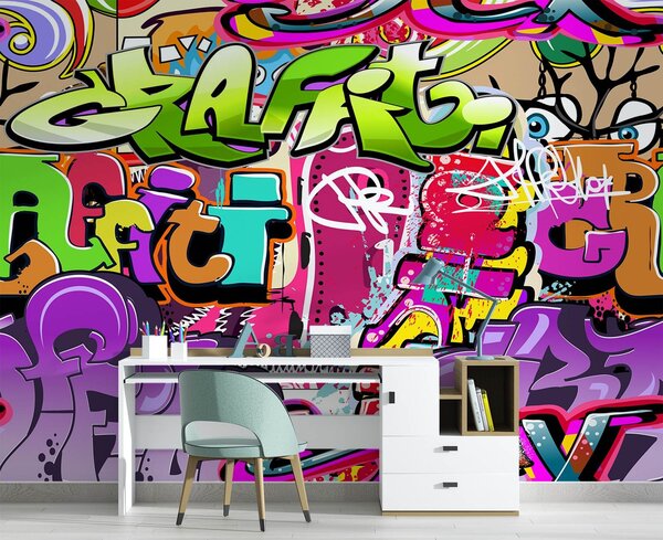 Gario Fotótapéta Graffiti art neon színekben Anyag: Vlies, Méret: 150 x 105 cm