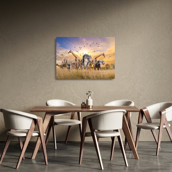 Kép - Afrikai állatok (üvegen) (70x50 cm)