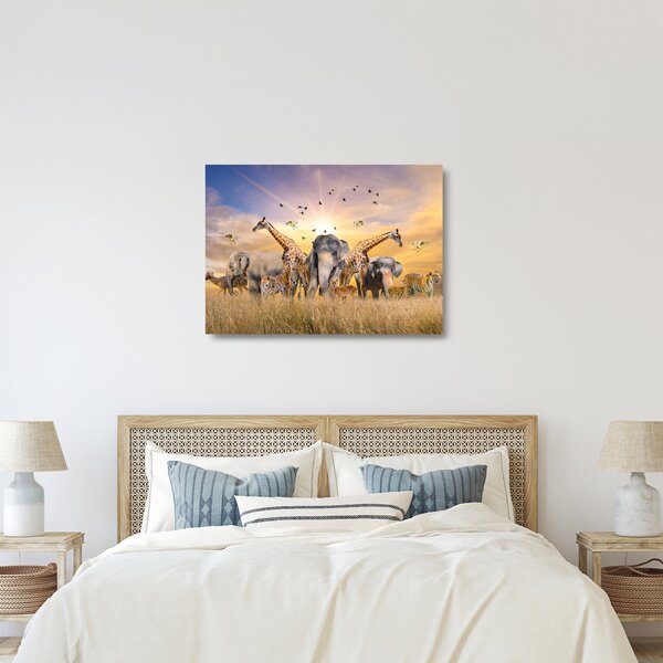 Kép - Afrikai állatok (üvegen) (70x50 cm)