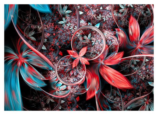 Absztrakt képek egzotikus virágok (üvegen) (70x50 cm)