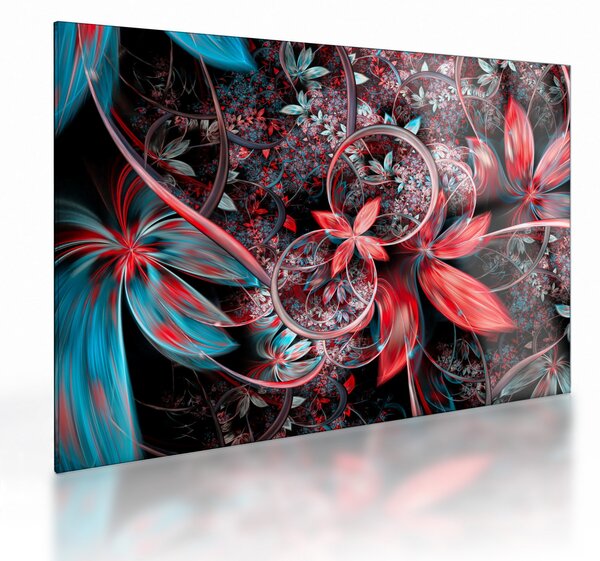 Absztrakt képek egzotikus virágok (üvegen) (70x50 cm)
