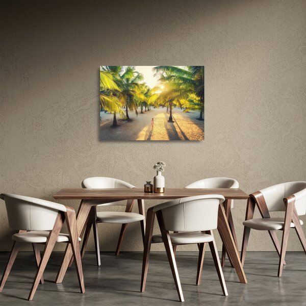Kép - Nő a pálmafáknál (üvegen) (70x50 cm)